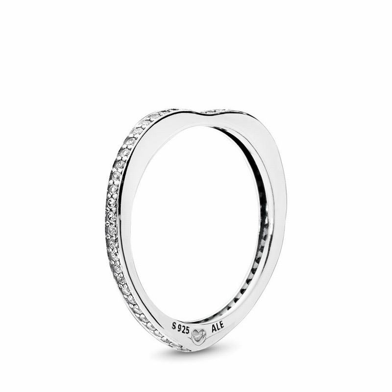 Pandora Sparkling Arcs Of Love Stackable Ring - Sterling Silver/Cubic Zirconia - Canada | HN6148QY